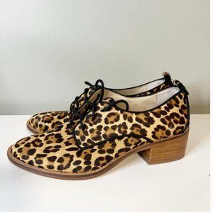 Louise et Cie calf hair oxford in leopard print, sz 8